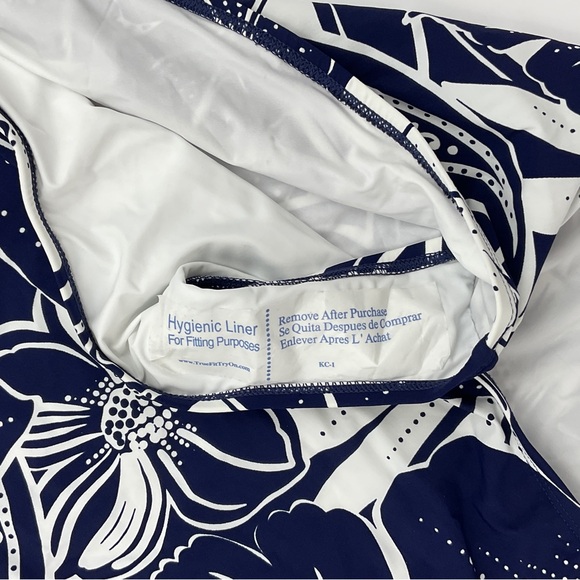 La Blanca NWT At The Playa One Piece One Shoulder Indigo Floral Swimsuit Size 16 - Picture 11 of 16